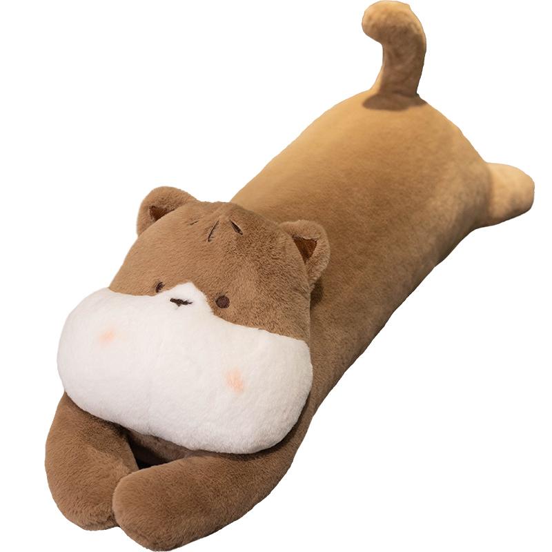 Kawaii Giant Animal Long Pillow Lying Bunny Big Mouthed Cat Cartoon Stuffed Cute Pug Doll Baby Sleep Cushion Pillow  Xmas Gifts