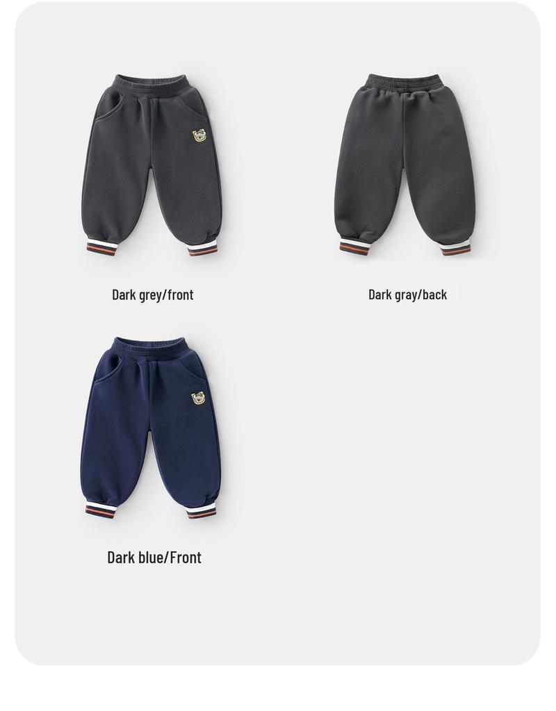 European Boy's Fleece-Lined Knit Sweatpants for Winter 2025