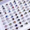 10 Pcs Simple Fashion  Zircon Crystal Ring Jewelry Ladies  Allry Rings