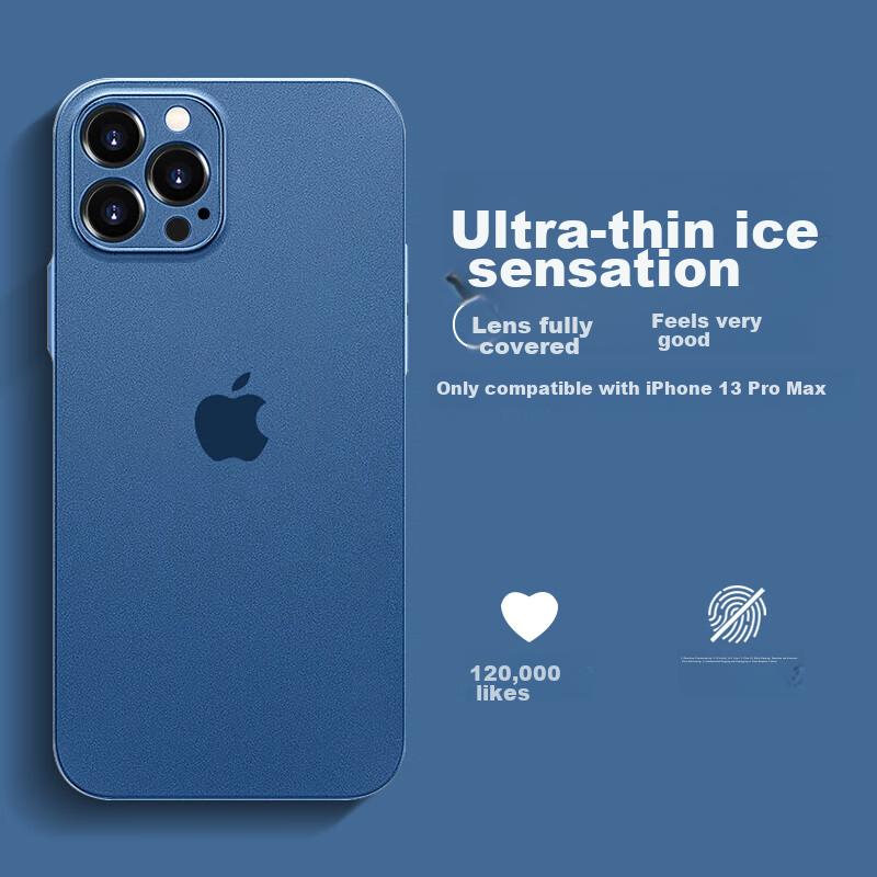 NEYAA IPhone 13 Pro Max Case, IPhone 13 Pro Max Protective Cover, Full Lens Protection, Ultra-Thin, Transparent Frosted Anti-Drop Soft Case, Sea Blue
