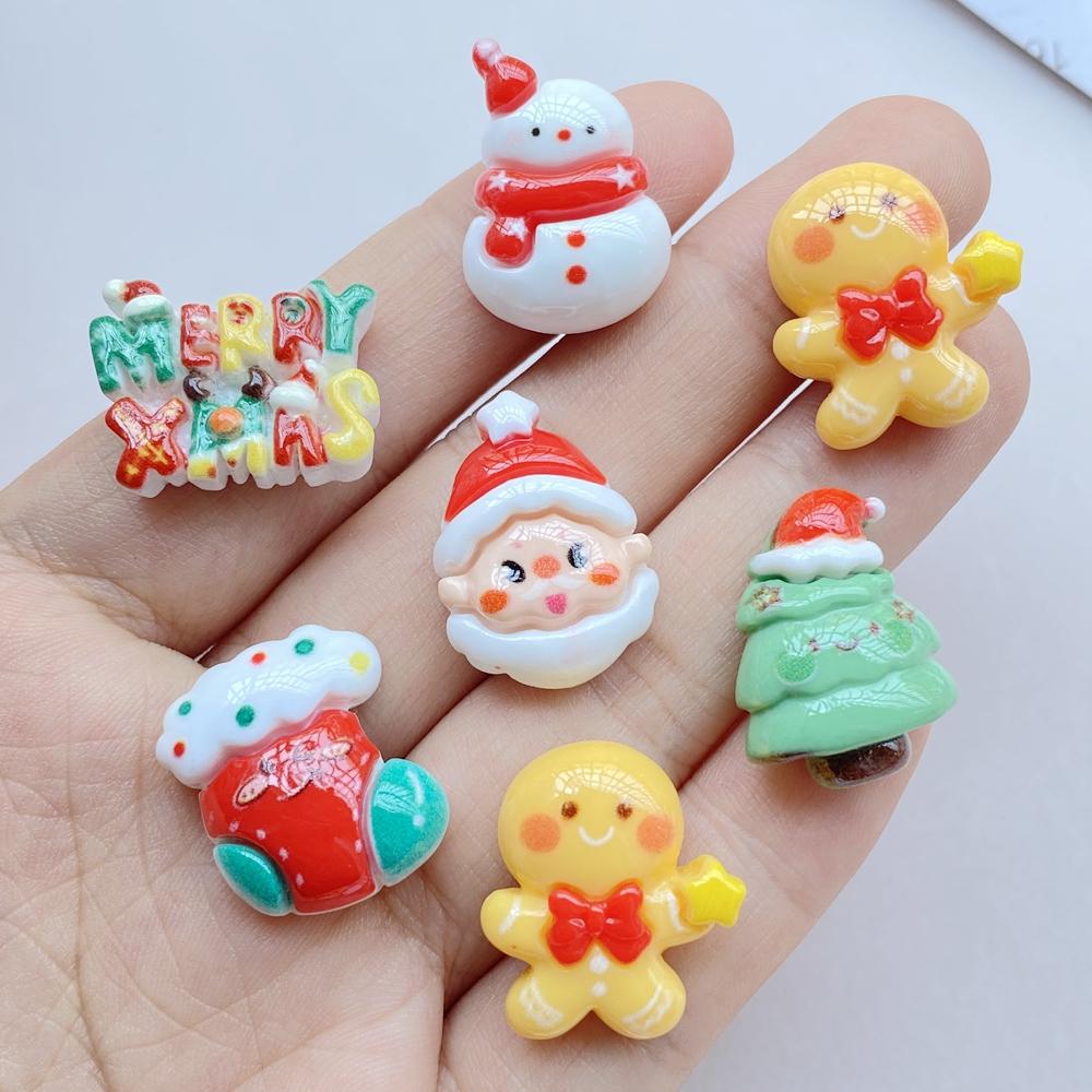 

10Pcs New Cute Resin Cartoon Christmas Series Flat Back Scrapbooking DIY Jewelry Craft Decoration Accessories