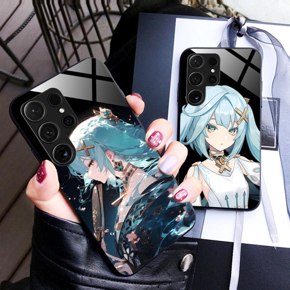 Game GI Faruzan Glass Mobile Phone Case for Samsung Galaxy S26 S25 S24 S23 S22 S21 S20 Note20 Plus FE Ultra Colorful Cover
