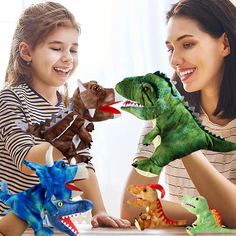 

DDEMSMOE Dinosaur Hand Puppets 11.8 Inch Plush Stuffed Animals with Open Movable Mouth, Interactive Toy Storytelling Gift for Girls and Boys Tyrannosaurus rex