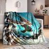 1Pc Ocean Life Adventure Blanket Soft And Comfortable Casual Warm Camping Travel Christmas Halloween Xmas Gift M928612