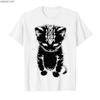 Mens Cotton Graphic Tee Streetwear Sad Kitten Meme Print Short Sleeve T-Shirt Youth Casual Wear