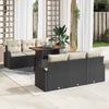 Garden Sofa Set with Cushions 7 pcs Black and Cream