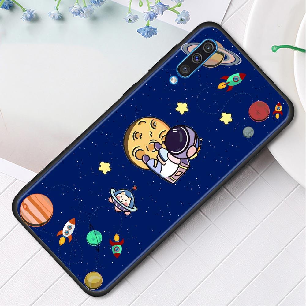 Niedliche Cartoon Stern Planet Astronaut Hülle für Samsung Galaxy A50 A70 A10 A20e A30 A40 A20s A10s A10e A80 A90 A60 A30s Handyhülle