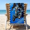 Serviette de plage ultra-douce sur le thème des motos tout-terrain, Idéale pour la piscine - le camping, la plongée - Essentiel de voyage parfait, Serviette de plage vibrante.