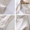 Spring Summer Chinese Style Lapel Long Sleeved Linen Shirt  Men Japanese Style Loose and Fashionable Casual Cotton Linen Shirt Jacket