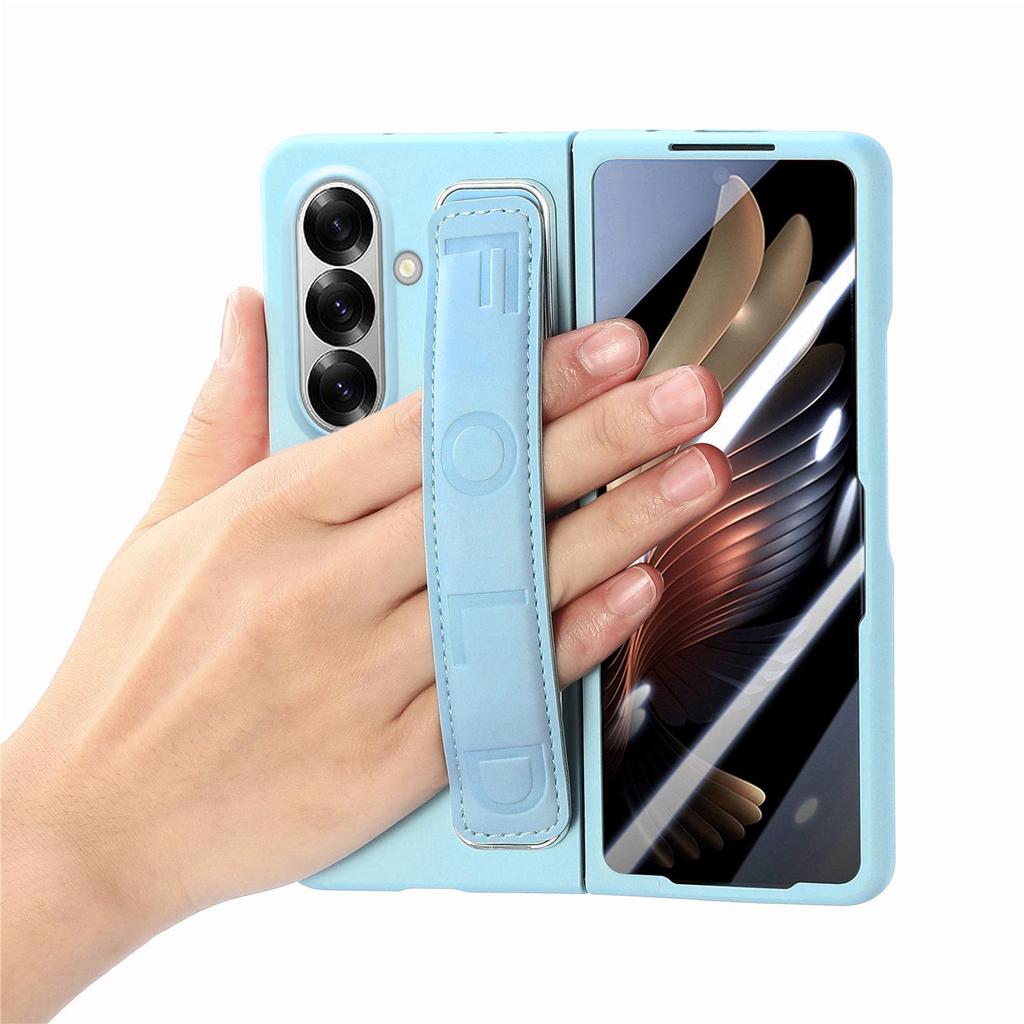 ZFold7 Elastic Rope Wristband Phone Case with Integrated Shell & Skin-Feel PC Spray for Foldable Screen