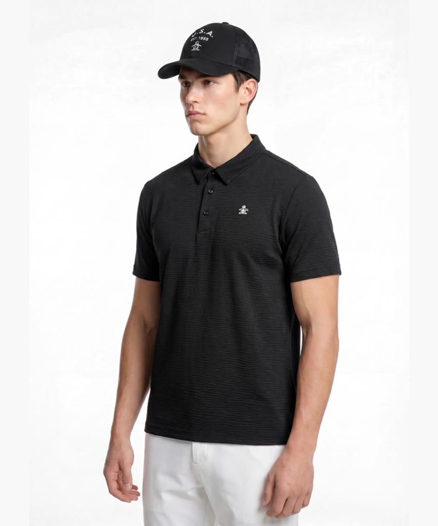 Meonsingweeo Men'S Cooling Seersker Short Sleeve T-Shirt Black Mr221Mts62