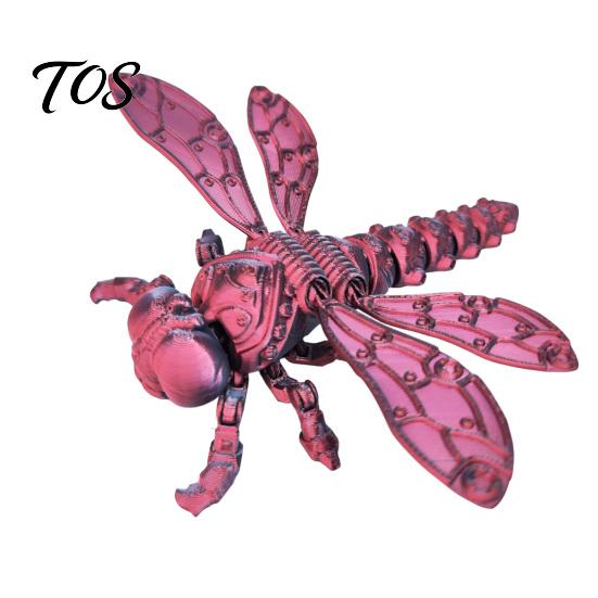 Flexible Dragonfly Model 3D Printed Figurine, Articulated with Movable Joints, Toys Stress Relief Insect Fidget Toy for Desk Decoration Collectible