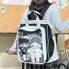 Schultasche 10cm sitzendes Babytasche Rucksack mit großer Kapazität College transparent lässig große Kapazität Schüler Schultasche Schmerztasche süße Frau