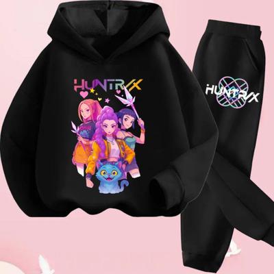 KPop Demon Hunters Kids Cartoon Long Sleeve Hoodie and Pants 2pcs Set Toddler Baby Girls Boys Outfit Boutique Clothing Suit