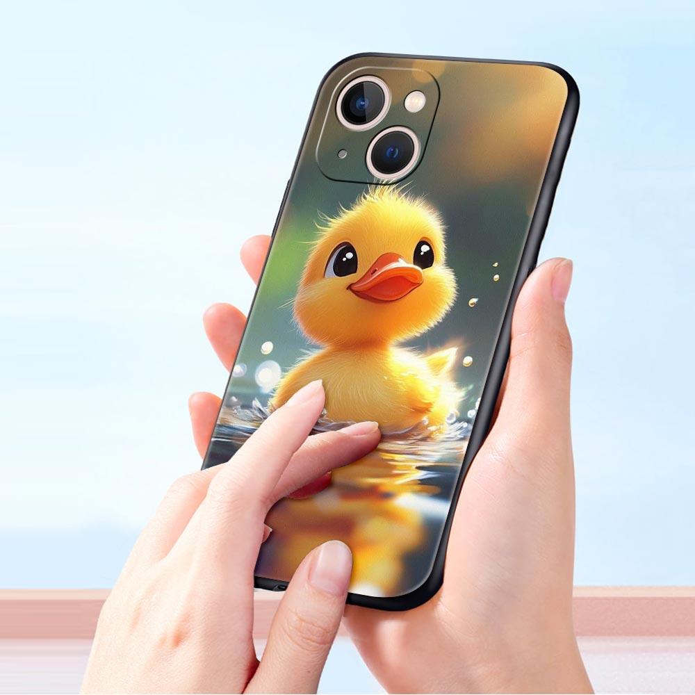 Cartoon Duck Phone Case Cover for iPhone 17 16 15 14 13 12 Pro Max 11 Pro Max 17 AIR Plus Shockproof Soft TPU Shell Fundas Capas