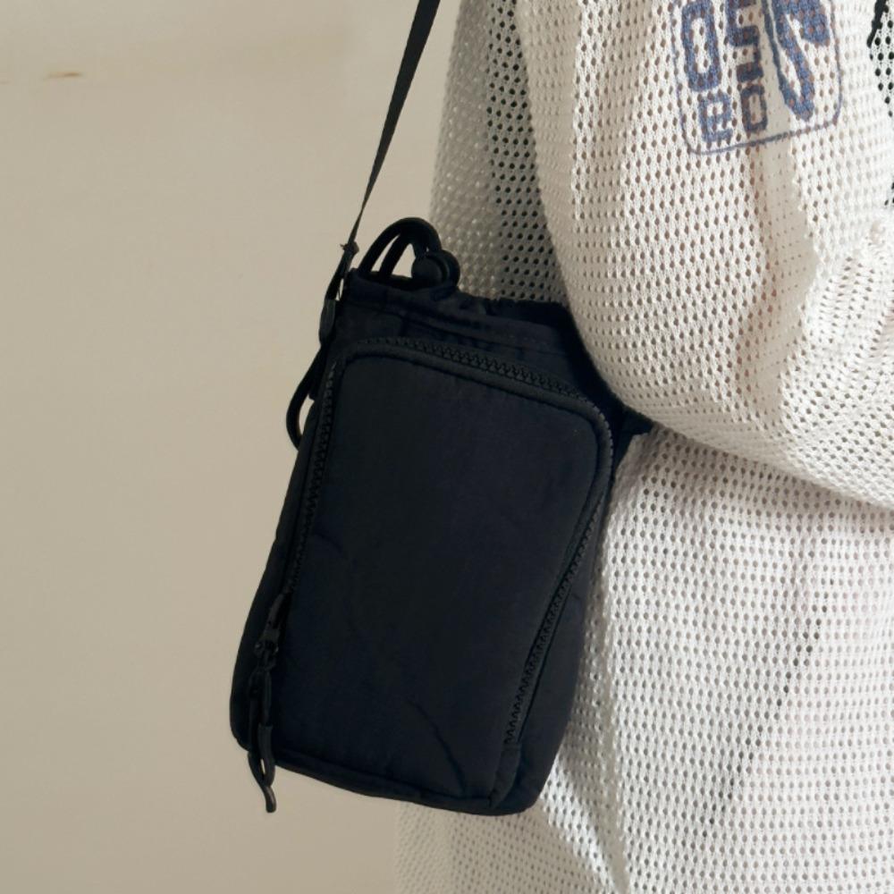Purse Nylon Shoulder Bag Water Bottle Holde Mobile Phone Bag Casual Crossbody Bag  Travel