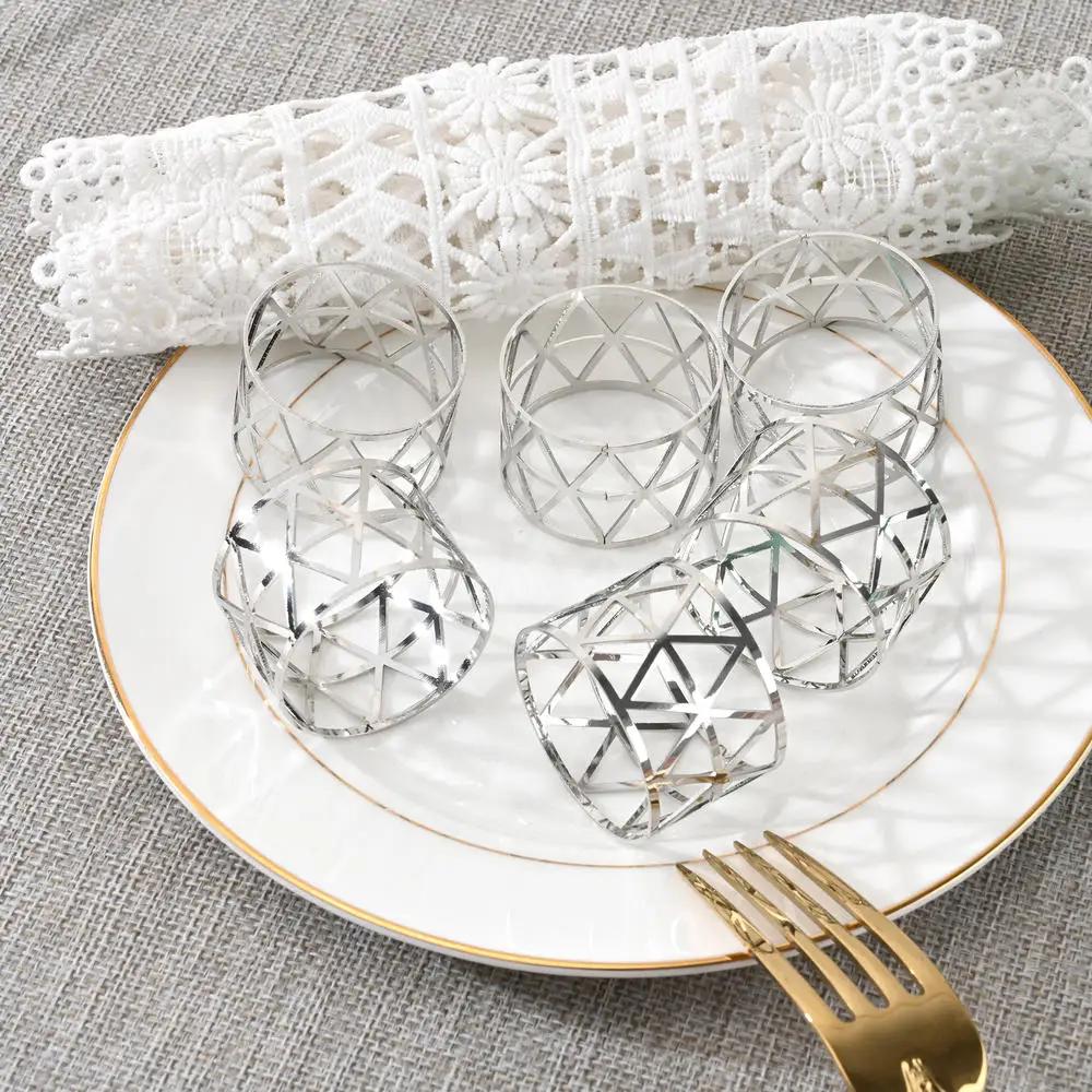 6Pcs Christmas Napkin Rings Deer Design Napkin Holder Home Table Decor Christmas Party Gold Alloy Napkin Buckle Xmas Ornament