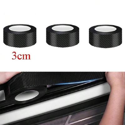 Carbon Fiber Car Sticker DIY Paste Protector Strip Auto Door Sill Side Mirror Anti Scratch Tape Waterproof Protection Film