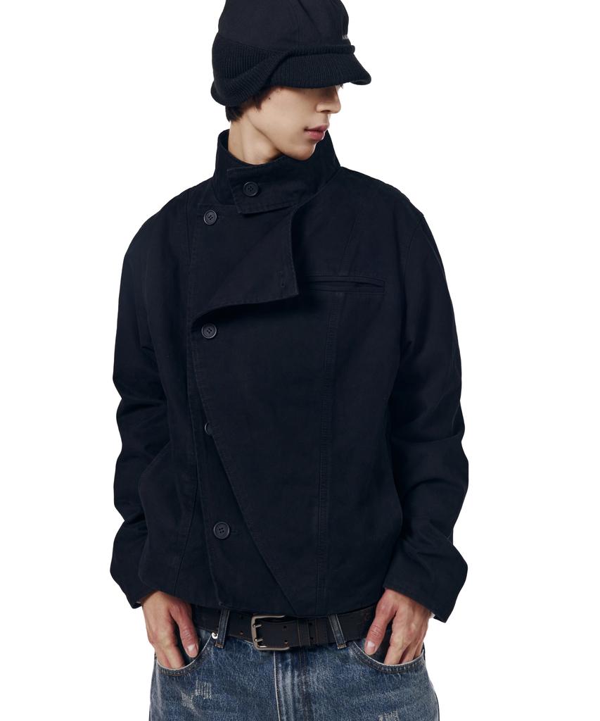 AAKAM High Neck Wrap Jacket (Black)