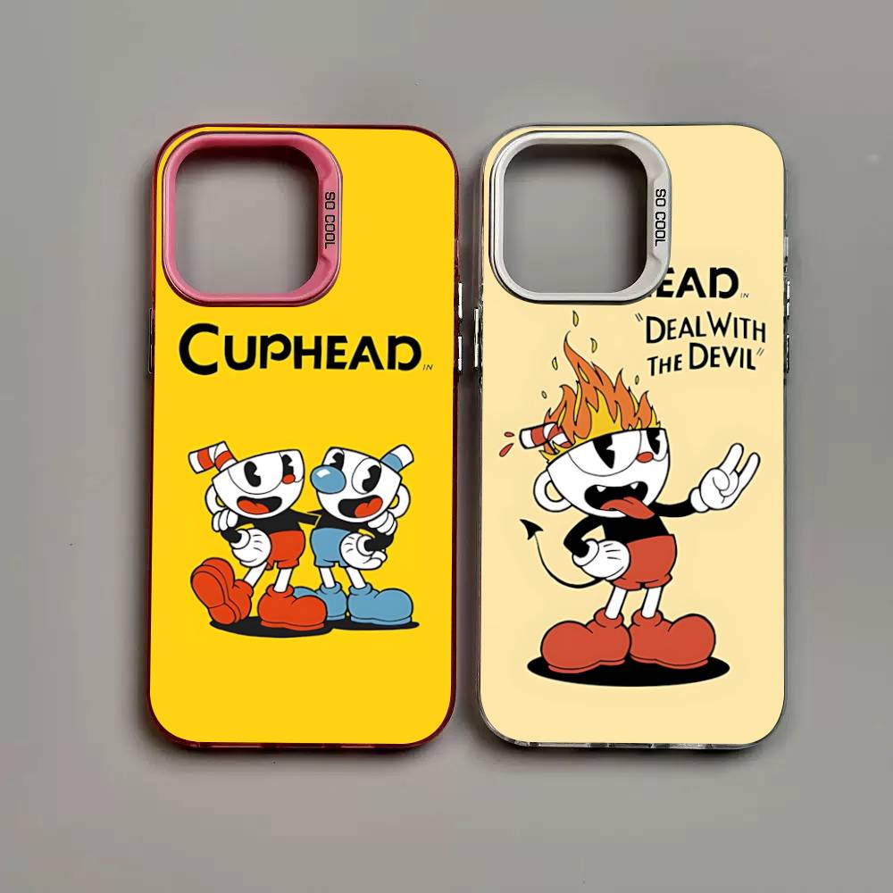 Comedy Animation C-Cuphead Cartoon Phone Case For IPhone 17 16 15 14 13 Pro 12 11 Pro Max PLUS Color Back Cover