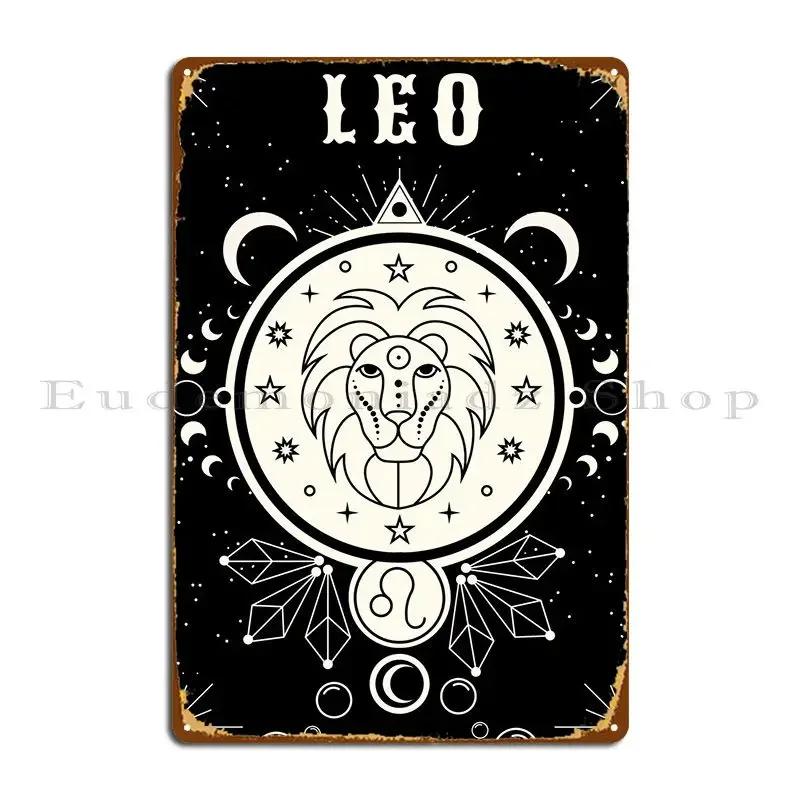 Leo Zodiac Sign Metal Plaque Poster Bar Funny Garage Designer Poster Tin Sign Poster