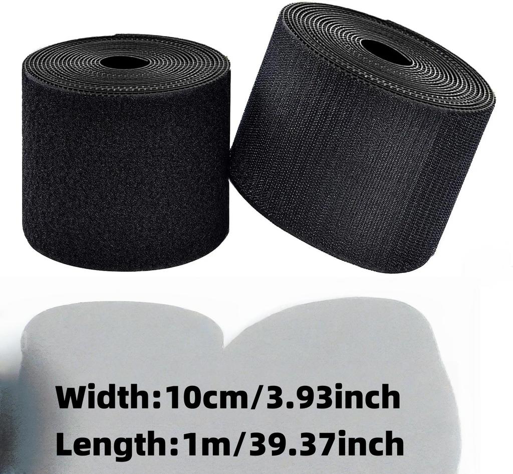 1pair 3.93x39.37inch  Strong Self Adhesive Fastener Hook and Loop Strips with Glue Double-Side Mounting Tapes DIY Craft