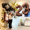 1pc 40inch Brown Aluminum Foil Balloon Number 23 Party & Celebration Decor, Wedding, Christmas, New Year, Valentine'S Day, Birthday Supplies