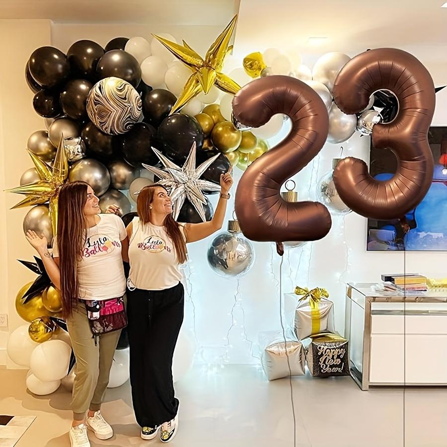 1pc 40inch Brown Aluminum Foil Balloon Number 23 Party & Celebration Decor, Wedding, Christmas, New Year, Valentine'S Day, Birthday Supplies