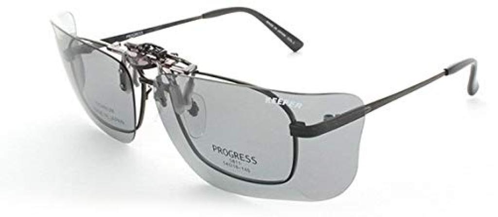 KEEPER UV Protection Polarized Driving KEEPER Side Made in Clip-on Sunglasses, Flip-Up, & Anti-Glare Lenses, Light, Smoke, Covers, Japan, 9339-03