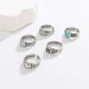 European and American Personalized Fashion Retro Rings, Hip-hop Niche Men's rings5Set of High-end Jewelry