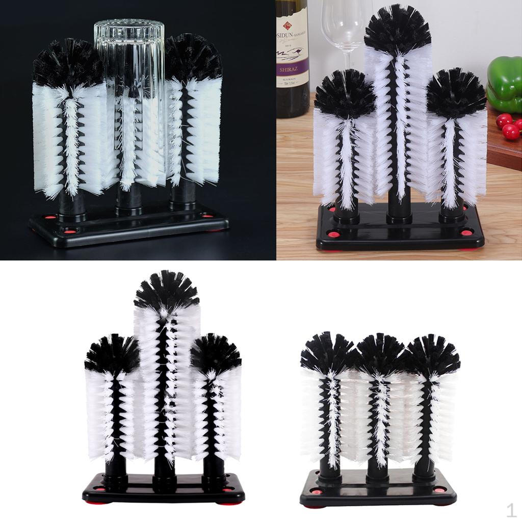 2 Sets Glass Cleaning Brush Scrubbing Bar for Pub Catering