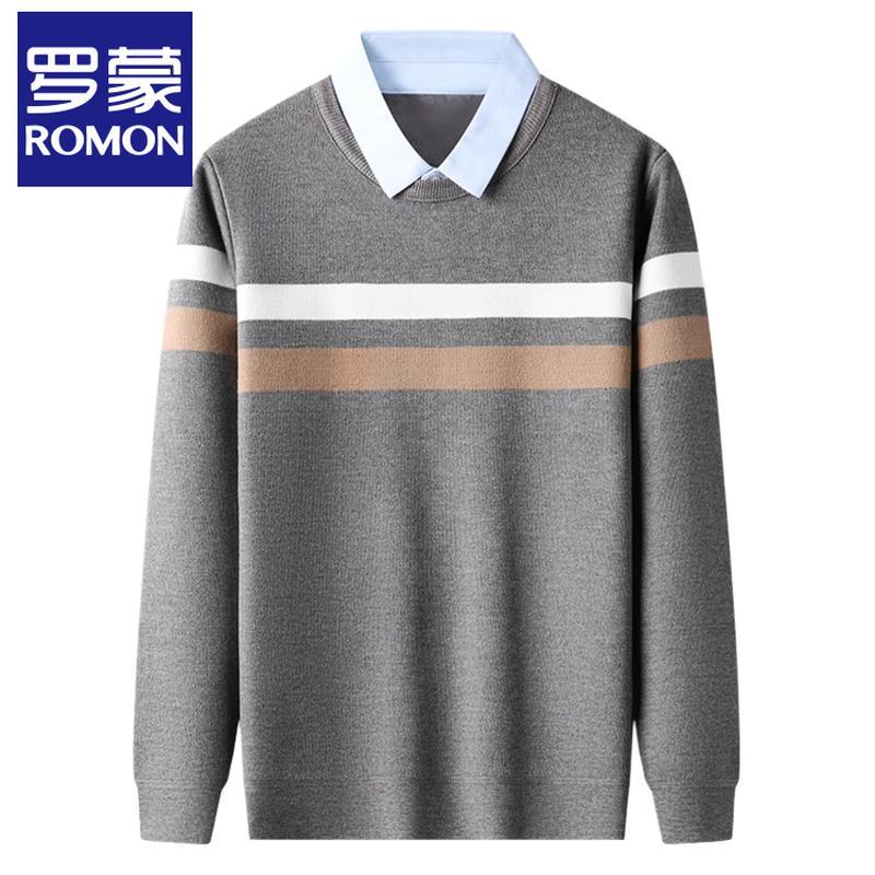 ROMON E Men's Casual Knit Tops