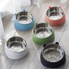 Popular Slanted Stainless Steel Pet Bowl - Detachable, Washable, Anti-Spill Design for Cats & Dogs.