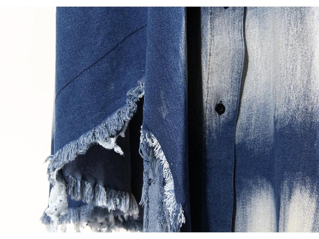 2024 Summer Tie-Dye Fringed Hem Tie-Waist Long Skirt for Women