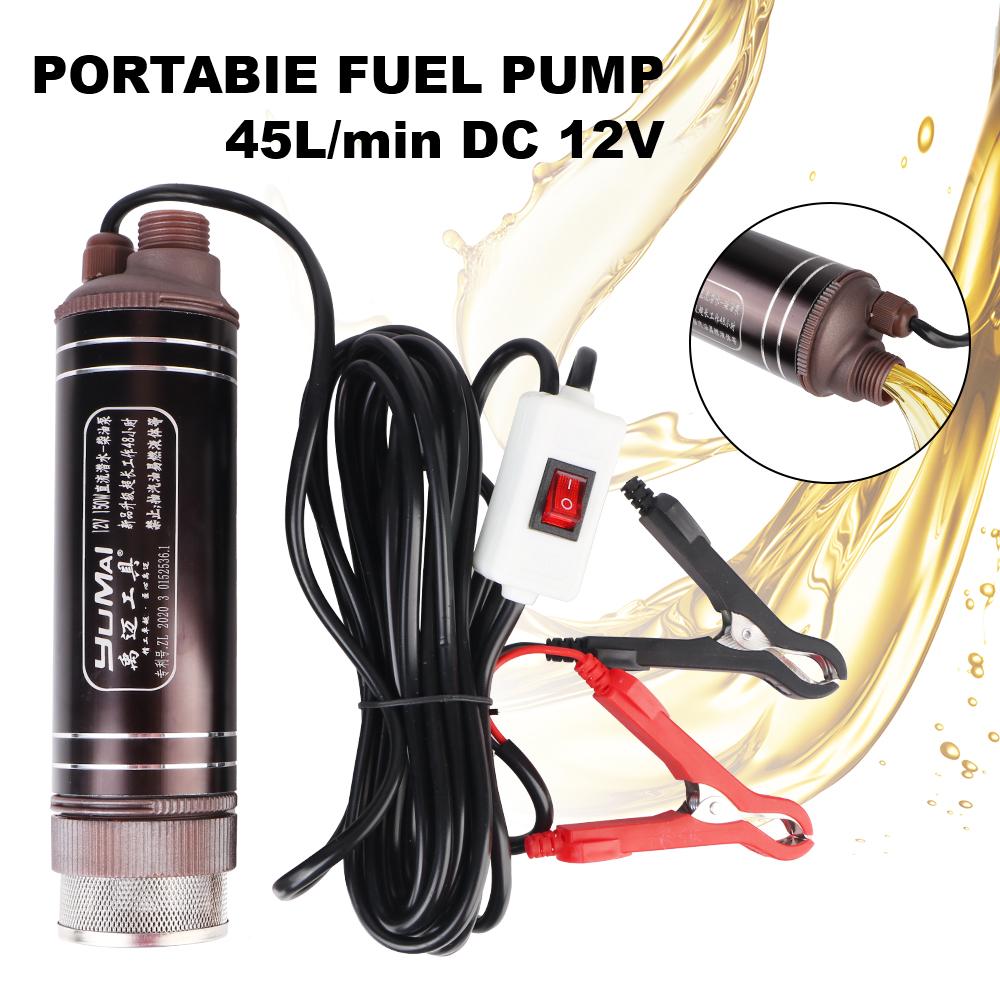 Aluminum Alloy Pumo Fuel Transfer 12V 150W High Power Car Oil Pump 45L/min For Pumping Diesel Fuel Water Submersible Pump
