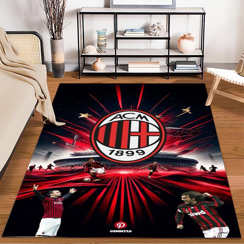 AC Milan Soccer Designed floor mat, suitable as a non-slip mat for the living room or bedroom sofa