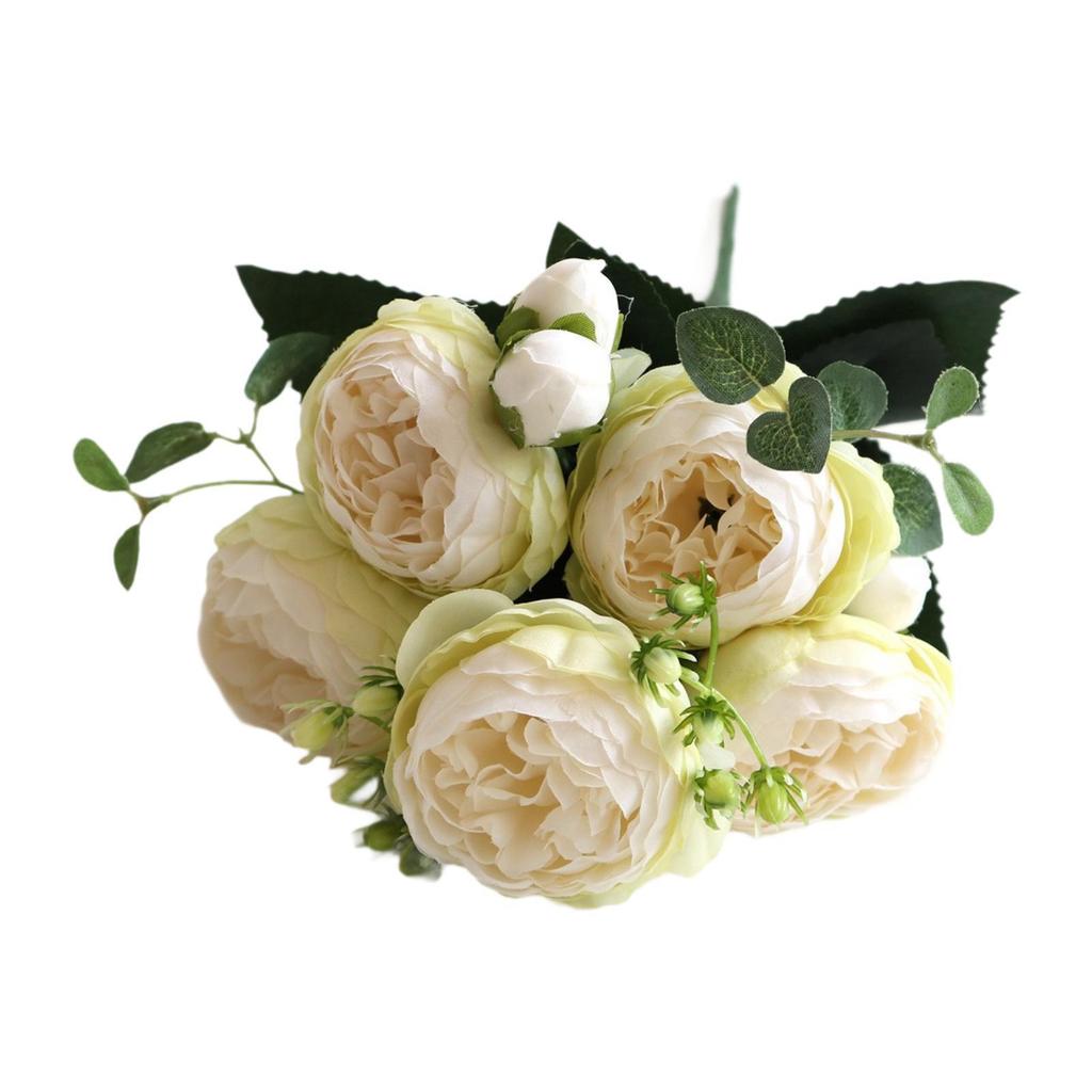 Artificial Roses Silk Flowers Artificial Wedding Bouquet Elegant Fake for Party Office Garden Engagement Decor