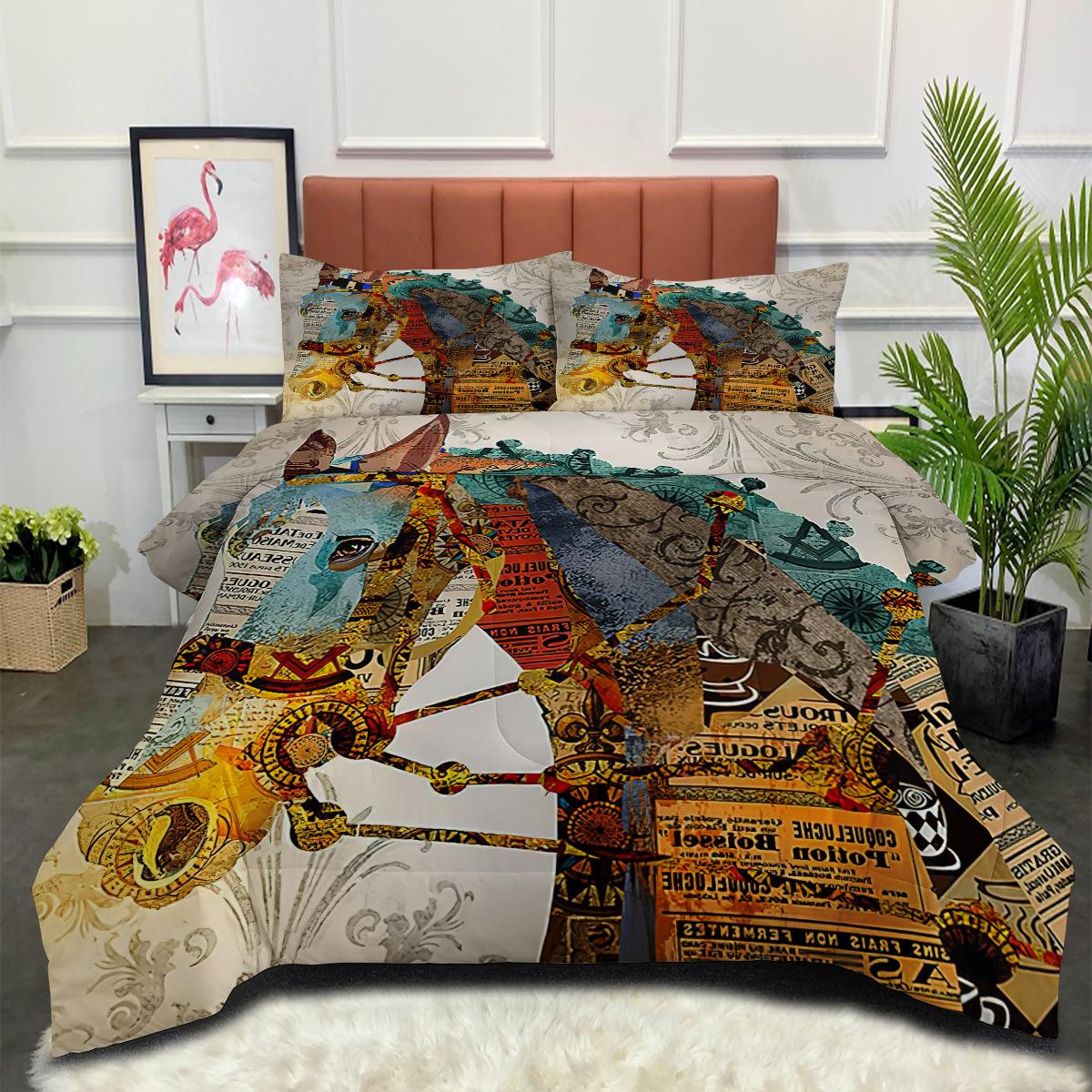 Digital Printing Quilt Three-piece Set Animal Thickened Fat Quilt Cover 140*200cm