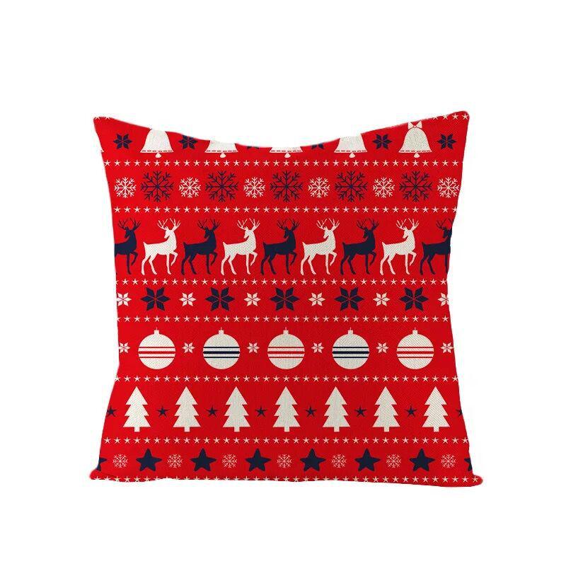 Linen Christmas Pillowcase Home Christmas Sofa Pillowcase Christmas