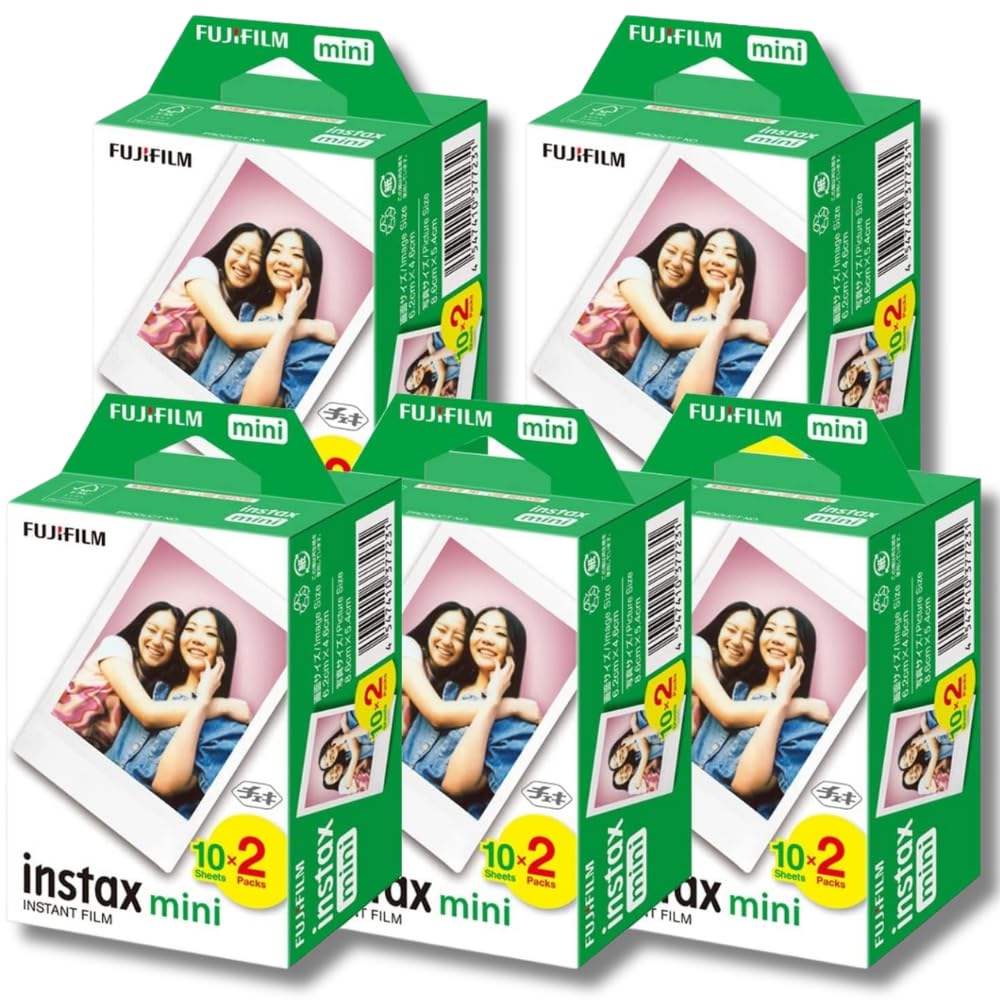 

Фотопленка Fujifilm instax mini JP2 для моментальной печати 20 листов x 5 комплектов, размер карты, очиститель для линз SOLOFIS 100 (5 коробок листов)