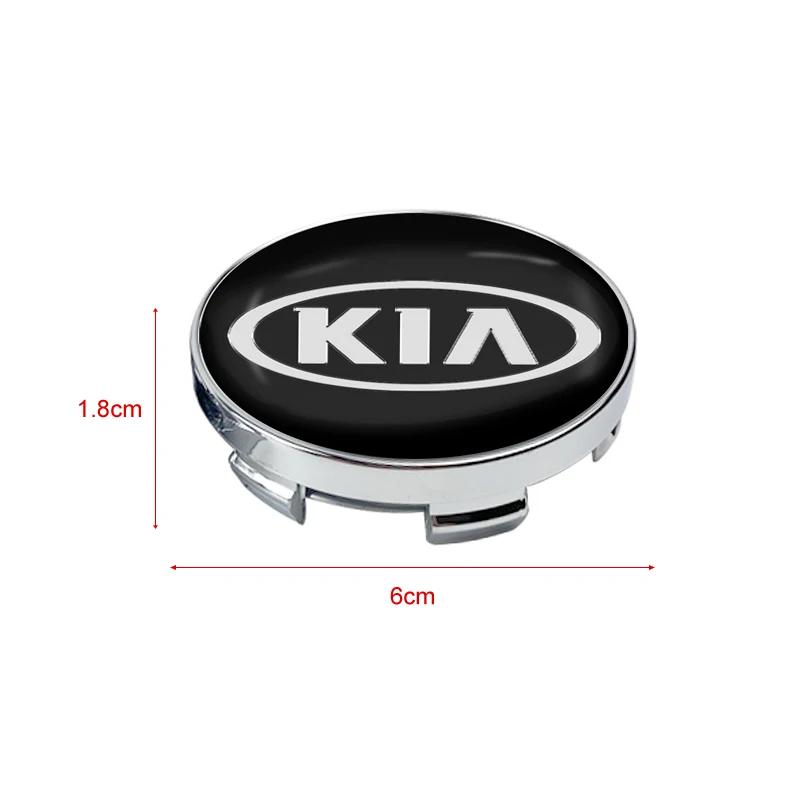 2026 Hot Car Sticker 4pcs 60mm Car Styling Wheel Center Hub Caps Stickers Badge Emblem For KIA Sportage Rio 3 Soul Optima Ceed P