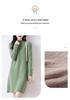 Women's Mid-Length High Neck Pure Wool Cashmere Sweater Dress - Thickened Knit for Autumn Winter