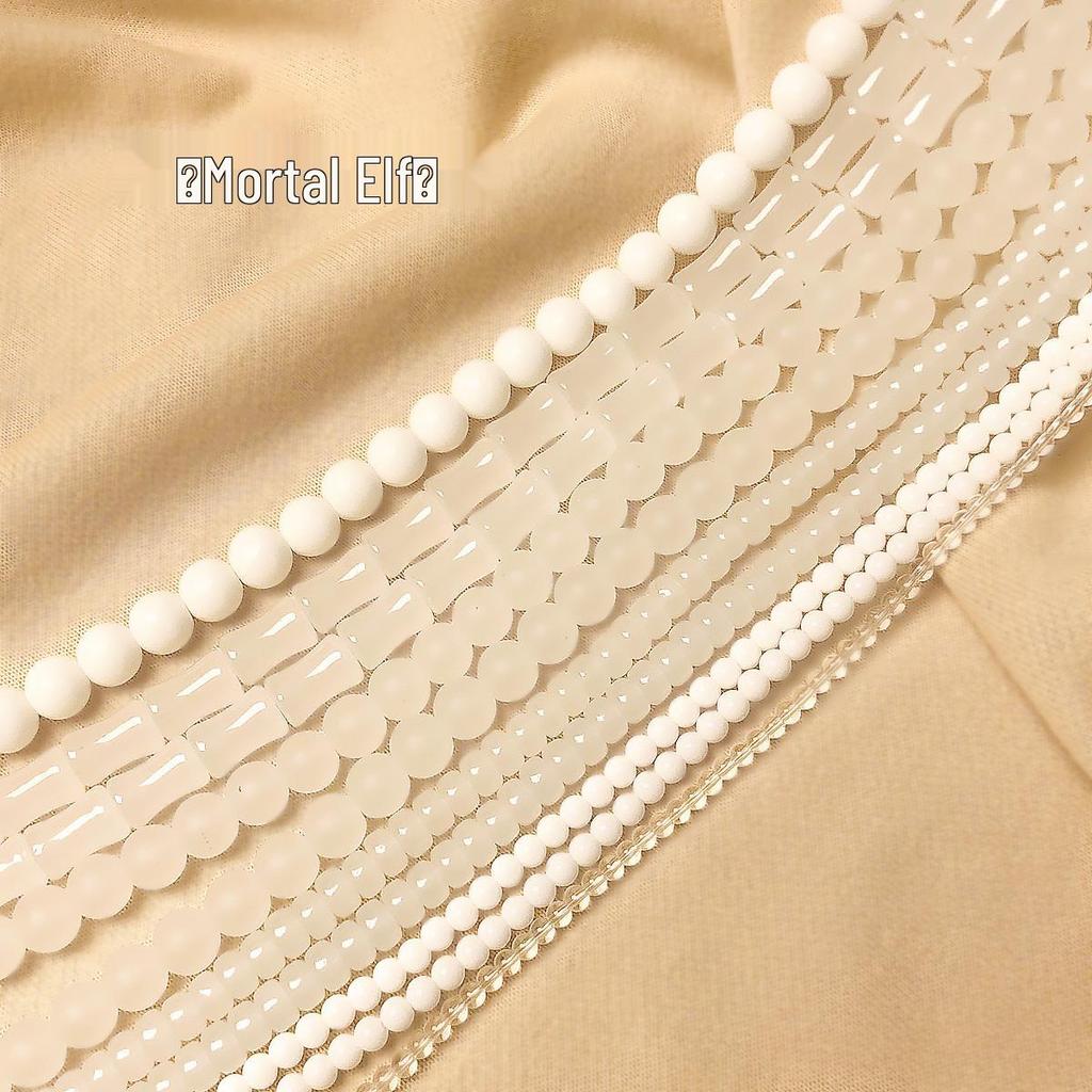 Mortal Elf Frosted Glass Beads - Round Tube Spacers for DIY Bracelets & Necklaces