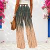 Women Plus Size High Waist Abstract Printed Loose Wide Leg Full Length Pants