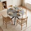 Tavolo da Pranzo Estensibile per 4-6 Persone, Tavolo da Cucina in Look Industriale con Gamba a Ragnatela, Nero