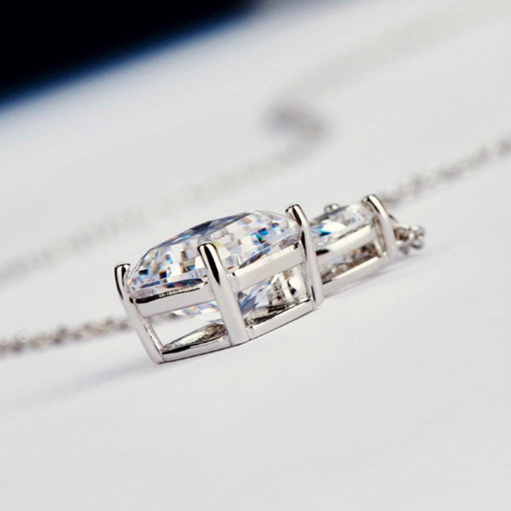 Pear and Square Cut Pendant Necklace Sparkling Design for Women