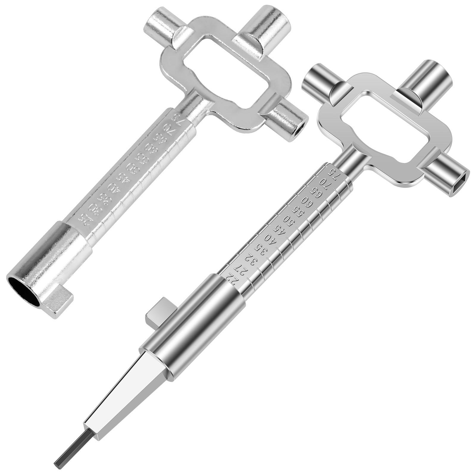 

2pcs universal structural keys with measuring scales and multifunctional wrenches for opening locks and checking