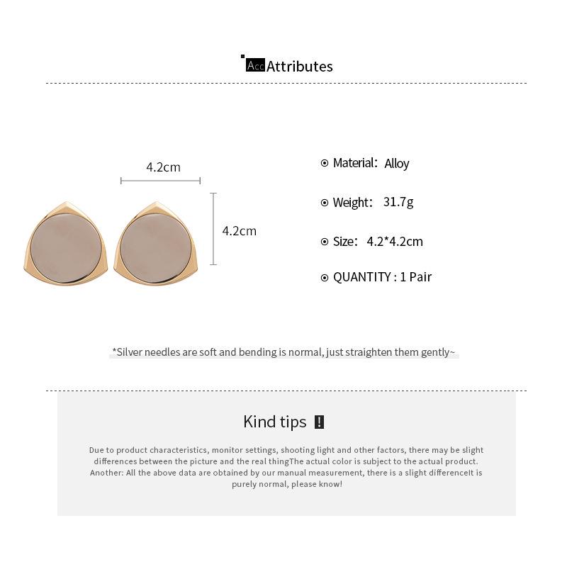 Gold-Plated Geometric Silver Needle Stud Earrings for Women