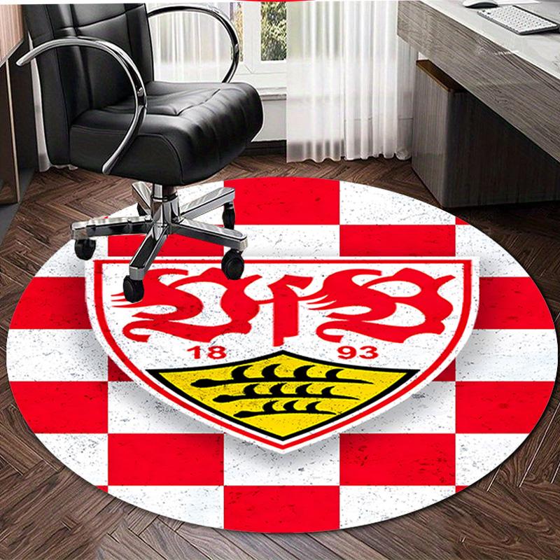 1pc Football Team (61) Print Round Carpet Chair Round Carpet Suitable for Bedroom Living Room Home Decorative Carpet
