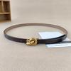 Womens Classic Leather Belt With Alloy Snap Closure And Minimalist Gift Style